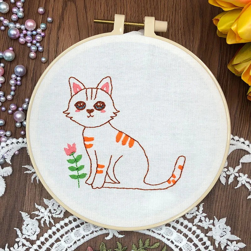 Animal Friends Beginner Embroidery Kit