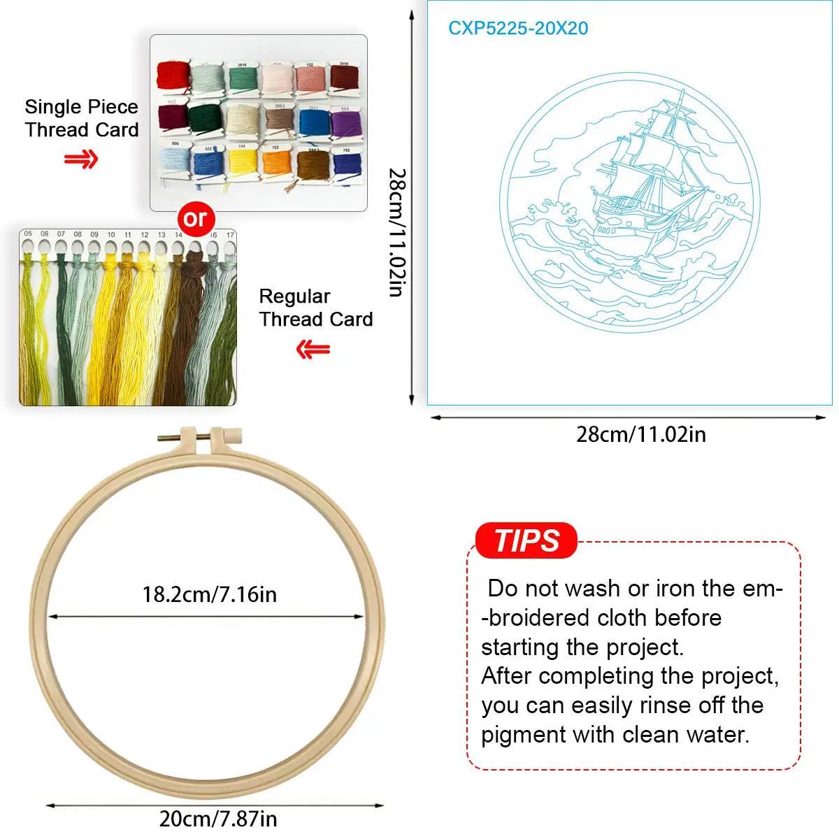 Vintage Sailing Ship Embroidery Kit