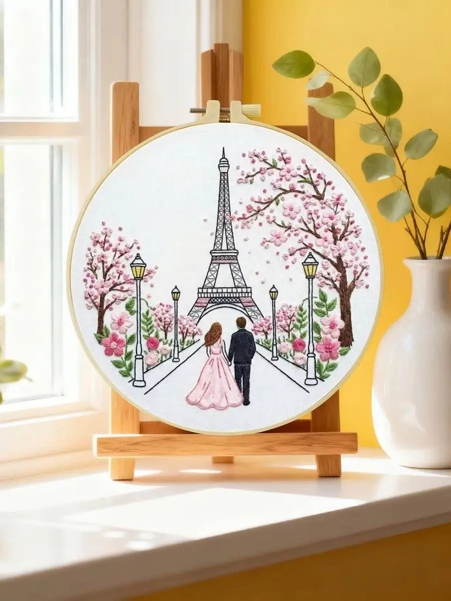 Springtime Paris Love Embroidery Kit 🌸🗼💕