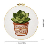 Green Succulent Plant Embroidery Kit