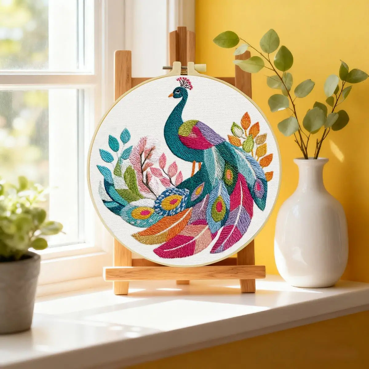 Boho Peacock Embroidery Kit