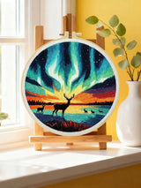 Northern Lights Deer Embroidery Kit