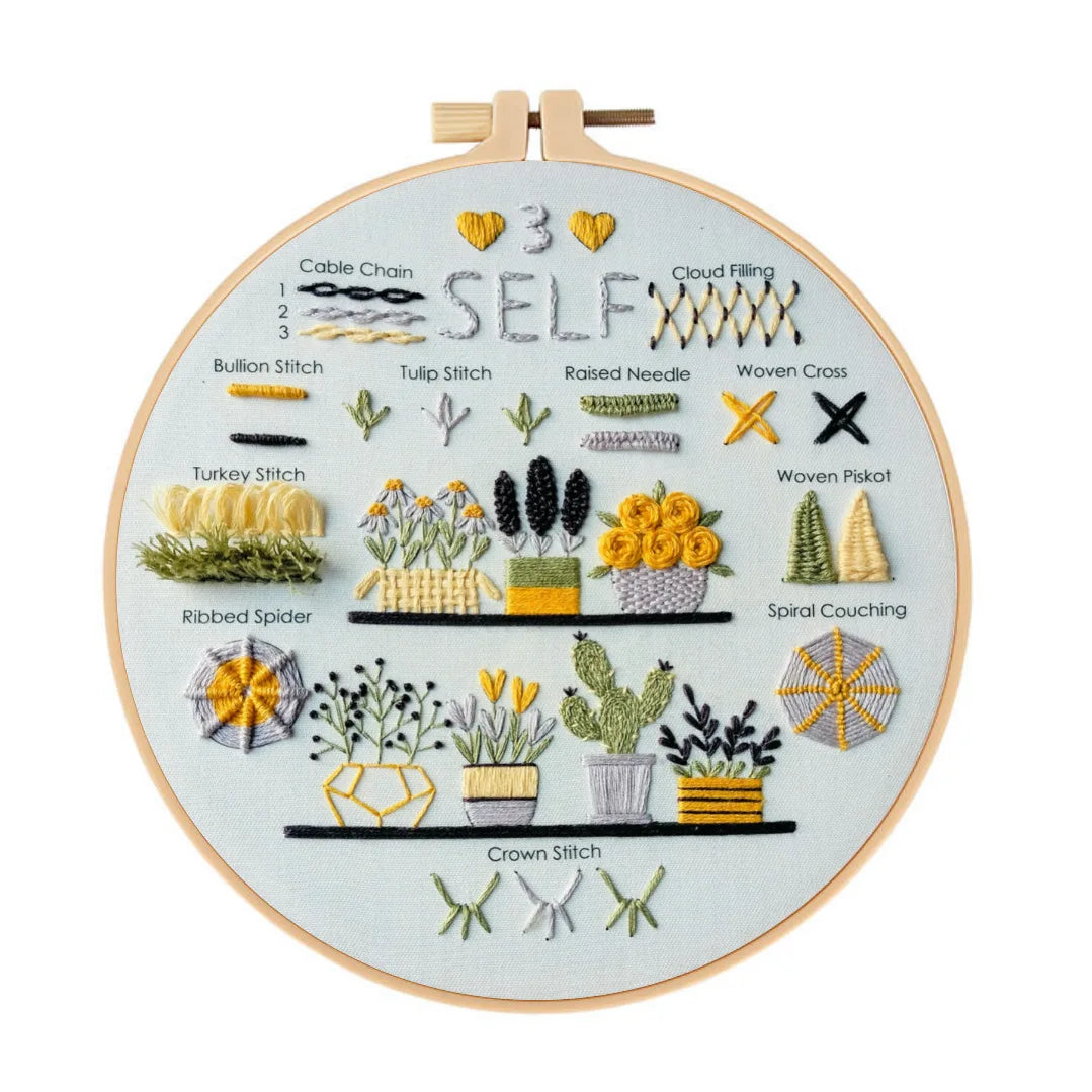 3-Piece Beginner Embroidery Stitch Learning Kit