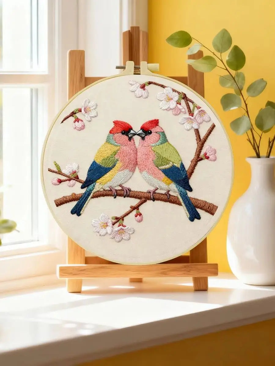 Lovebirds Blossom Embroidery Kit