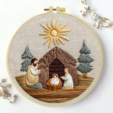 Nativity Scene Embroidery Kit – Holy Family DIY Hand Embroidery Hoop Art Set