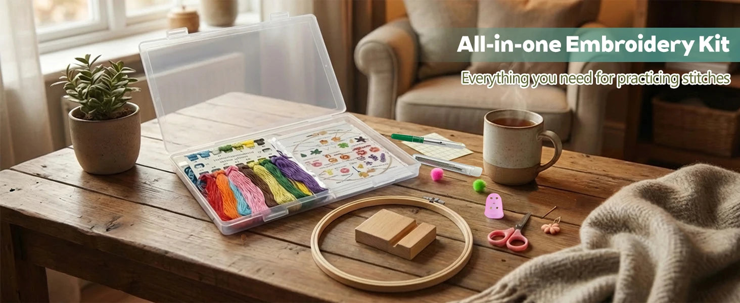 Beginner Embroidery Stitch Sampler Kit