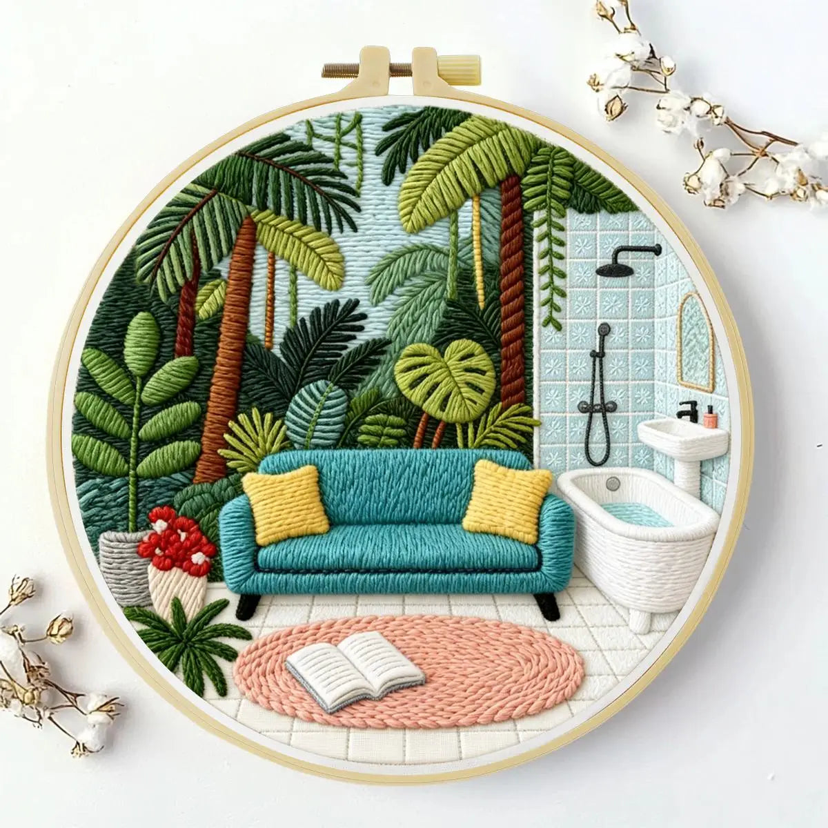 Tropical Oasis Embroidery Kit