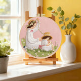 Mother & Daughter Daisy Chain Embroidery Kit – Heartwarming Floral DIY Hand Embroidery Hoop Art Set