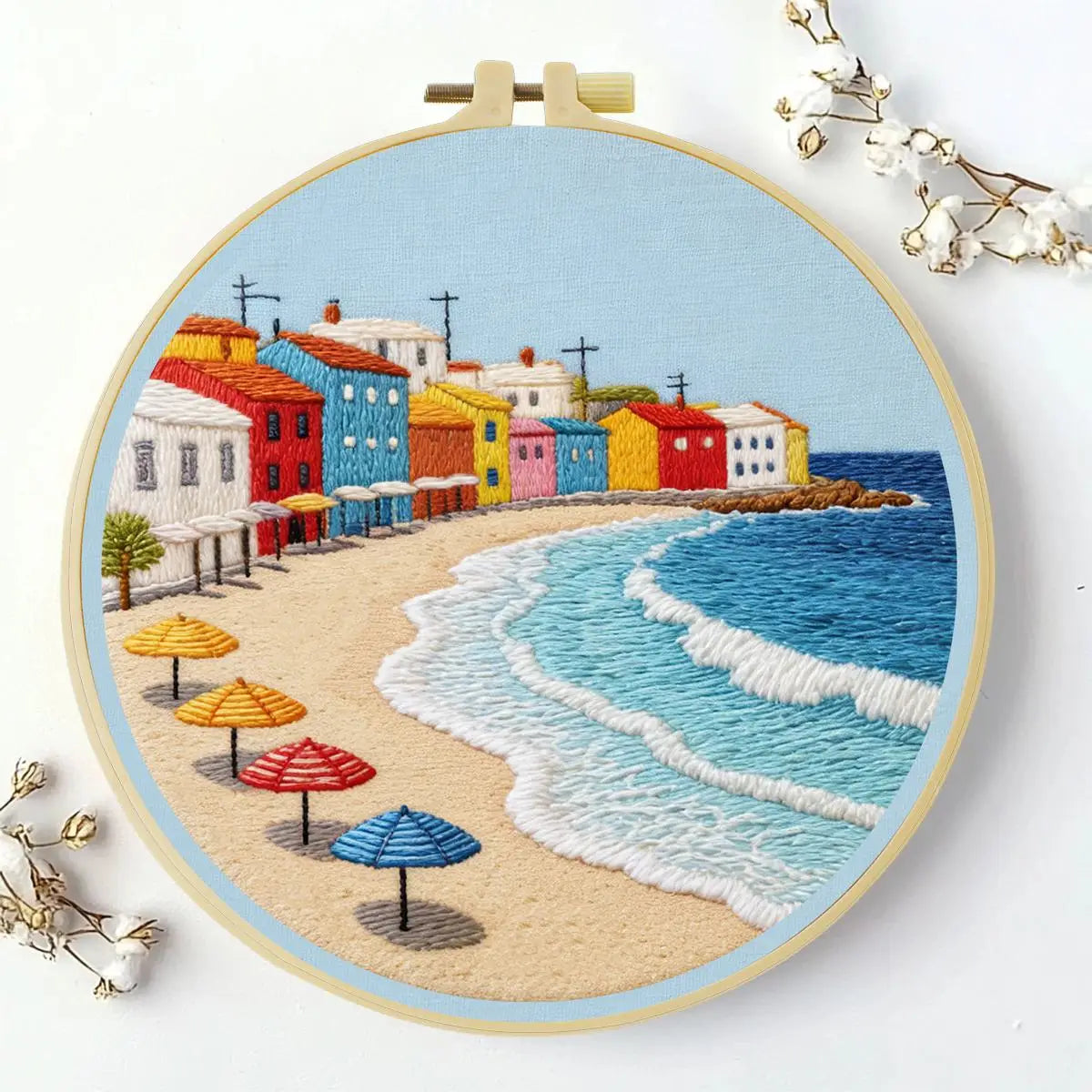 Seaside Village Embroidery Kit