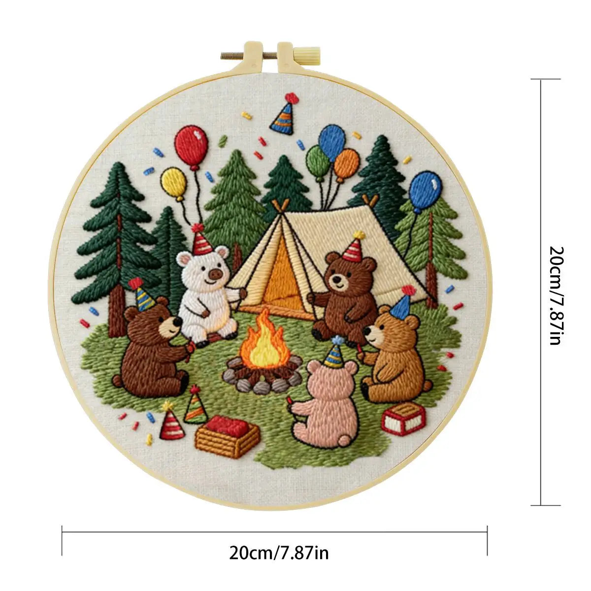 Birthday Bear Camp Embroidery Kit