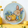 Sleeping Bunny Embroidery Kit – Cozy Rainy Day Rabbit DIY Hand Embroidery Set 🐰🌧️💛