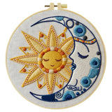 Sun & Moon Embroidery Kit – Celestial Harmony DIY Hand Embroidery Hoop Art Set