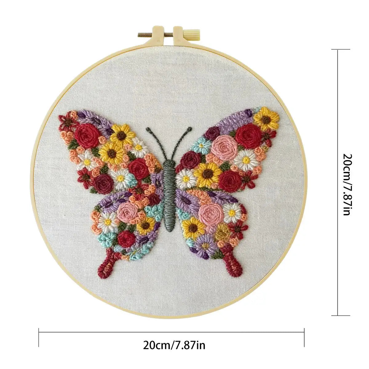 Floral Butterfly Embroidery Kit