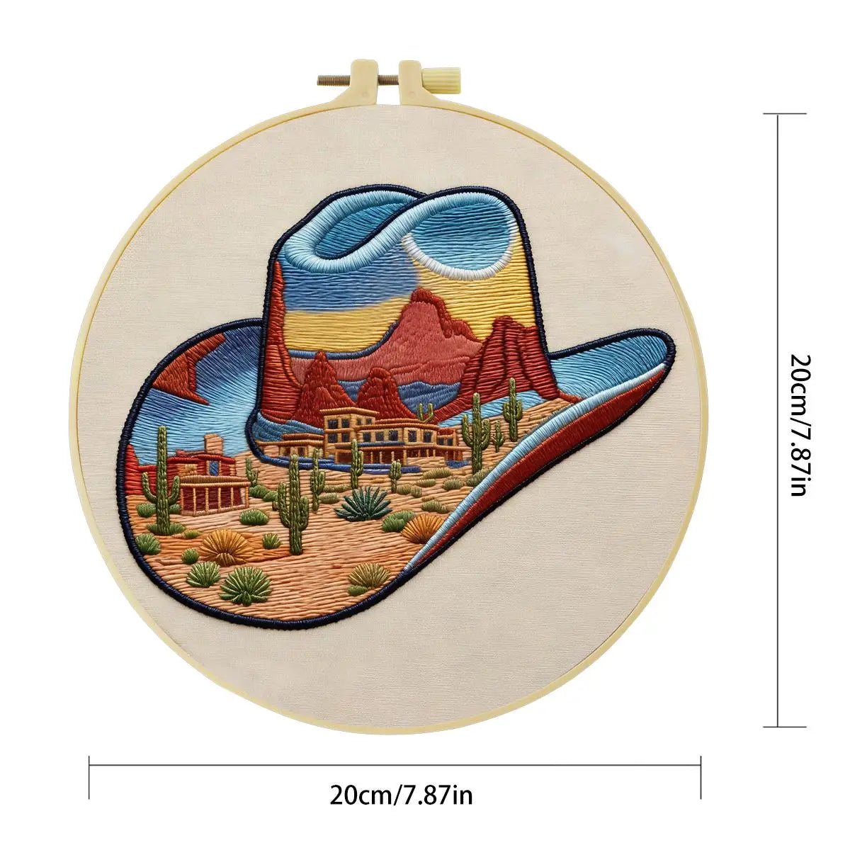 Desert Cowboy Hat Embroidery Kit