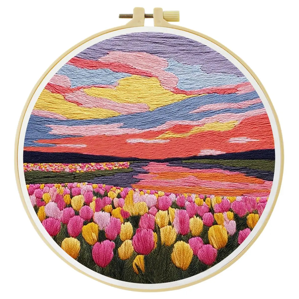 Sunset Tulip Fields Embroidery Kit