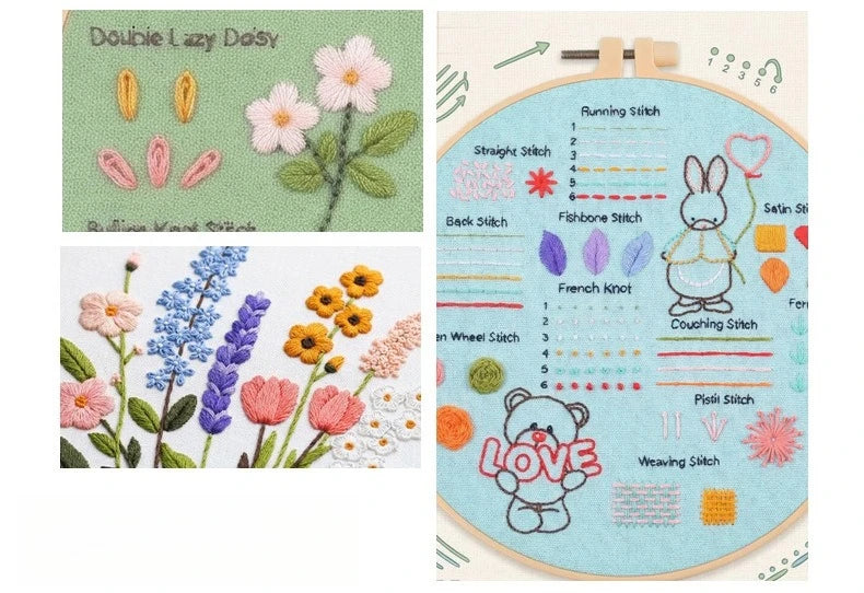 4-Piece Beginner Embroidery Learning Kit