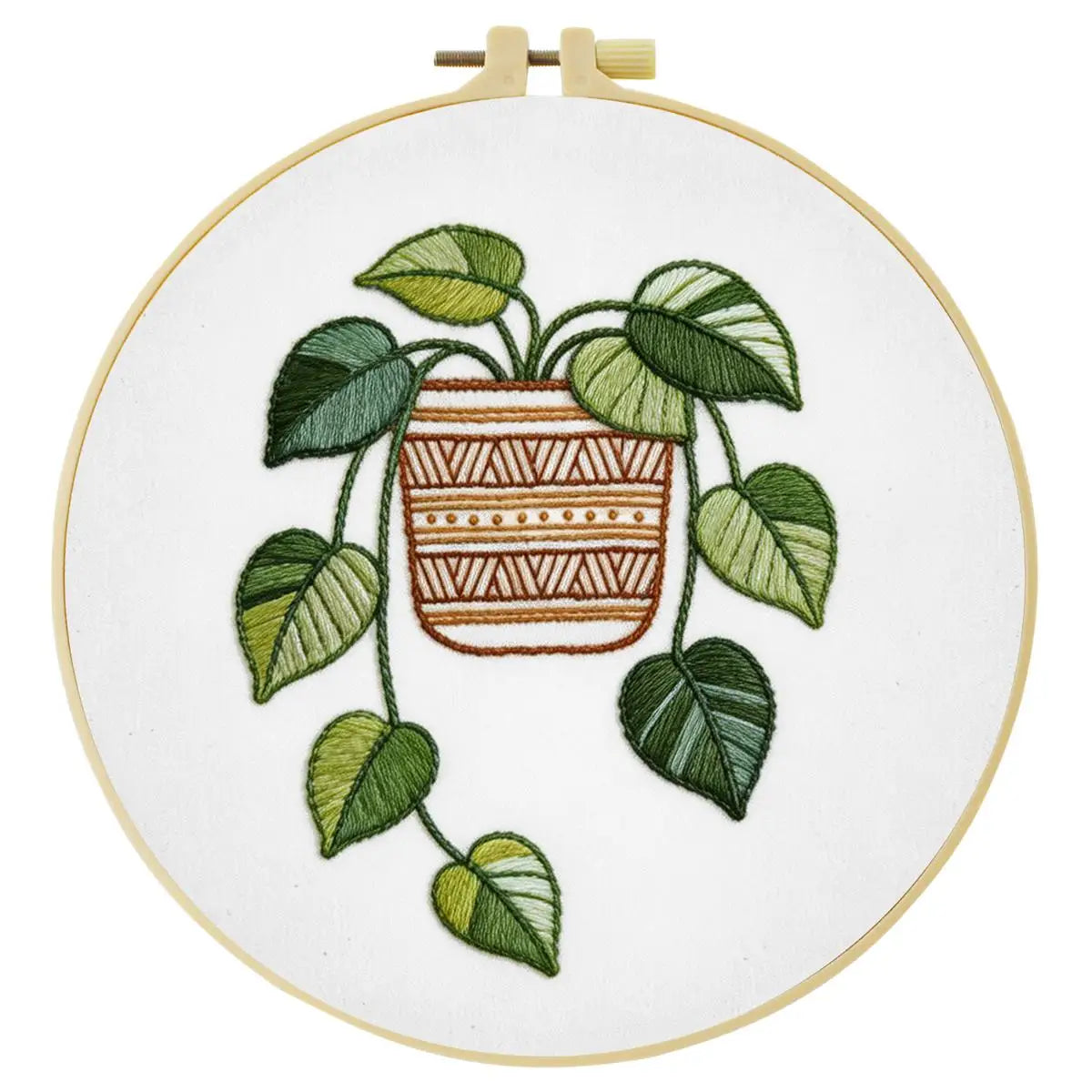 Hanging Pothos Plant Embroidery Kit