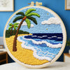 20X20CM/7.87inch Beach punch needle embroidery set kit Stitch Embroidery Knitted embroidery DIY handmade gift Needle Art