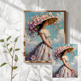 Floral Hat Lady Cross Stitch Kit 🌸👒🧵