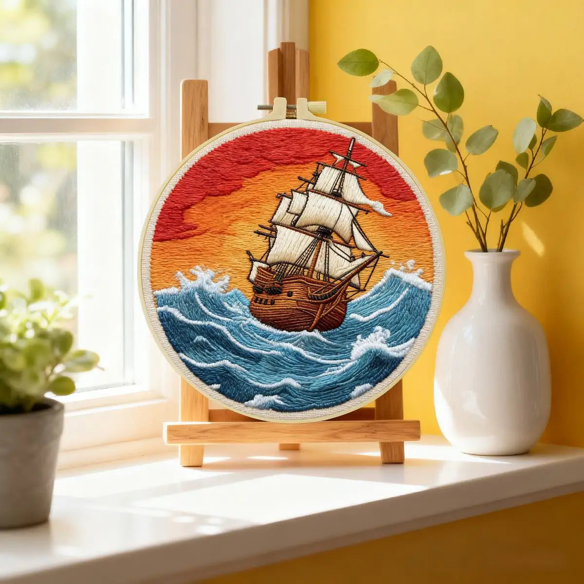 Vintage Sailing Ship Embroidery Kit