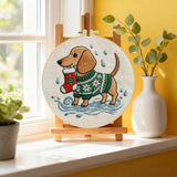 Christmas Dachshund Embroidery Kit
