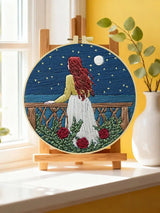 Lavender Field Embroidery DIY Kit – Beginner Floral Stitching Kit with Hoop & Pattern