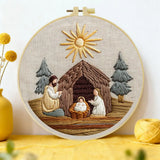 Nativity Scene Embroidery Kit – Holy Family DIY Hand Embroidery Hoop Art Set