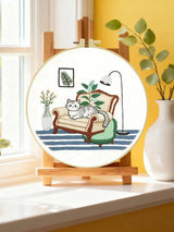 Cozy Cat Armchair Embroidery Kit