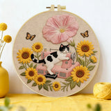 Sunflower Sewing Cat Embroidery Kit