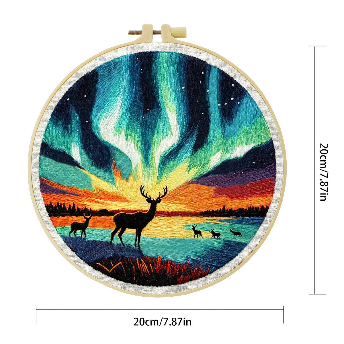 Northern Lights Deer Embroidery Kit