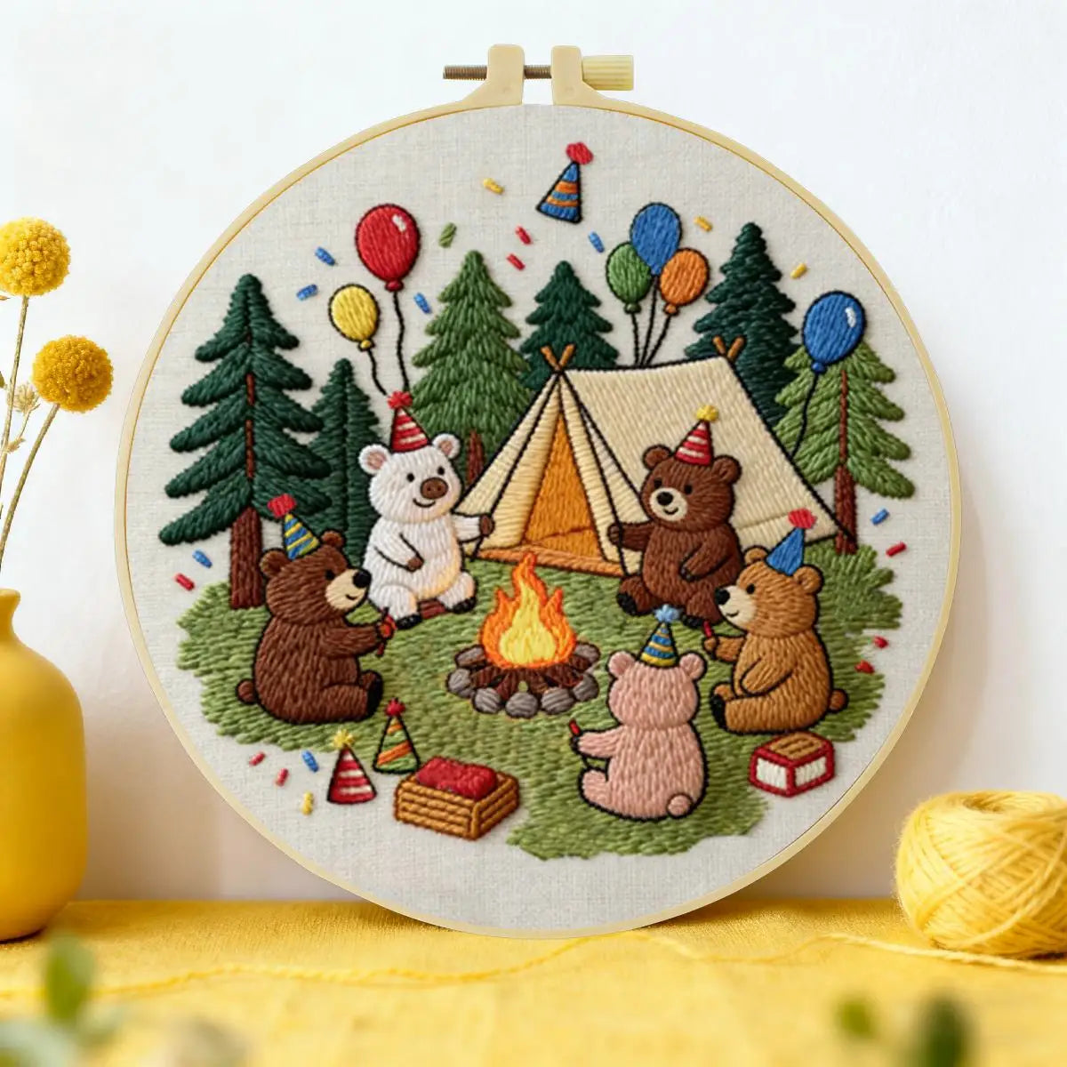 Birthday Bear Camp Embroidery Kit