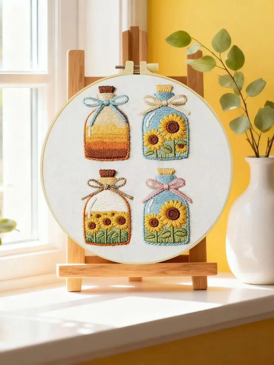 Sunflower Bottles Embroidery Kit