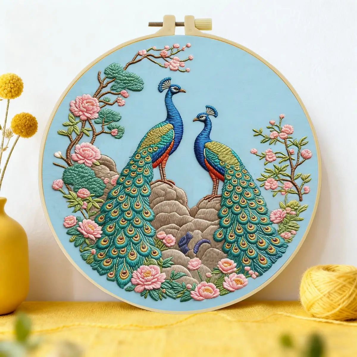 Peacock Garden Embroidery Kit