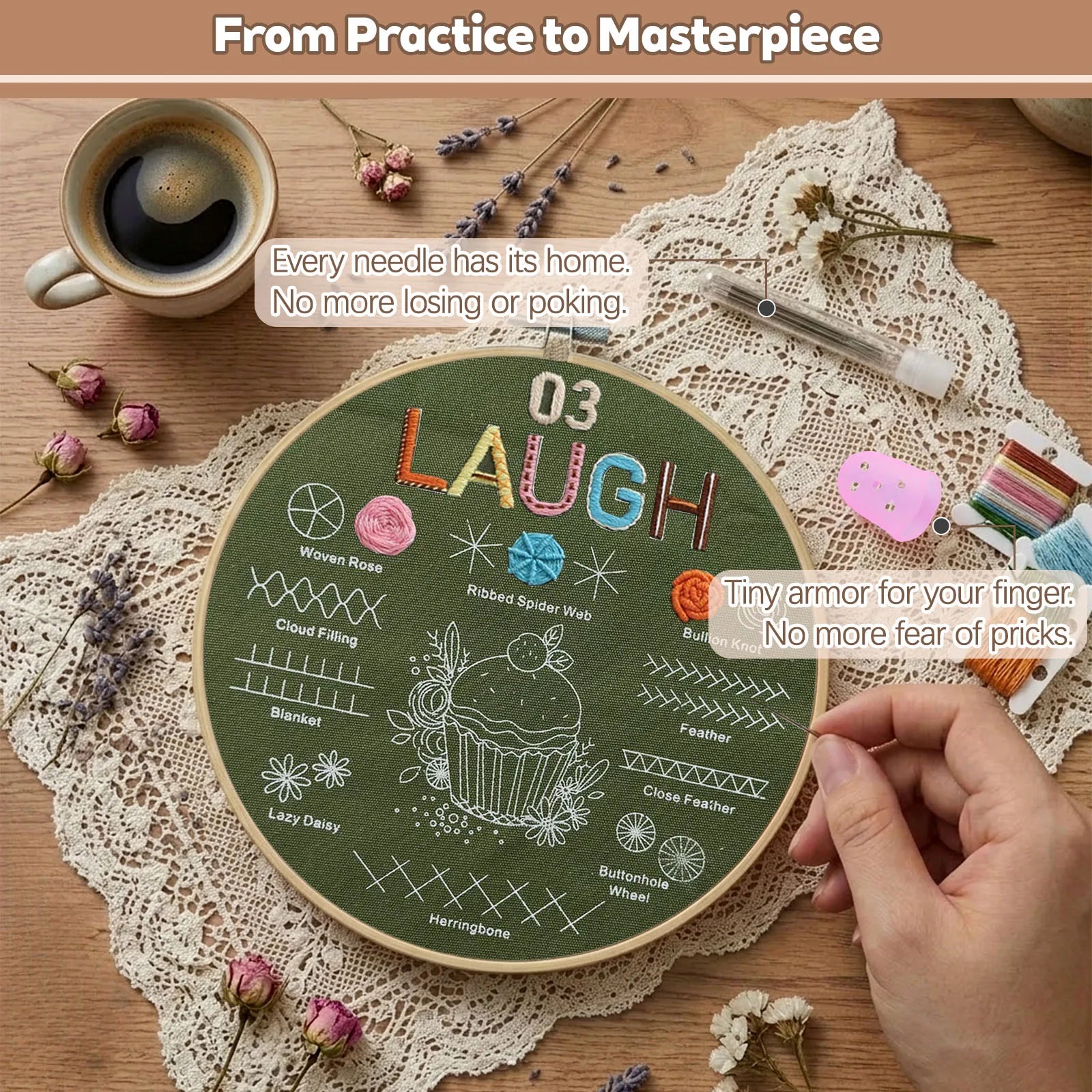 Love, Laugh & Live Beginner Embroidery Kit
