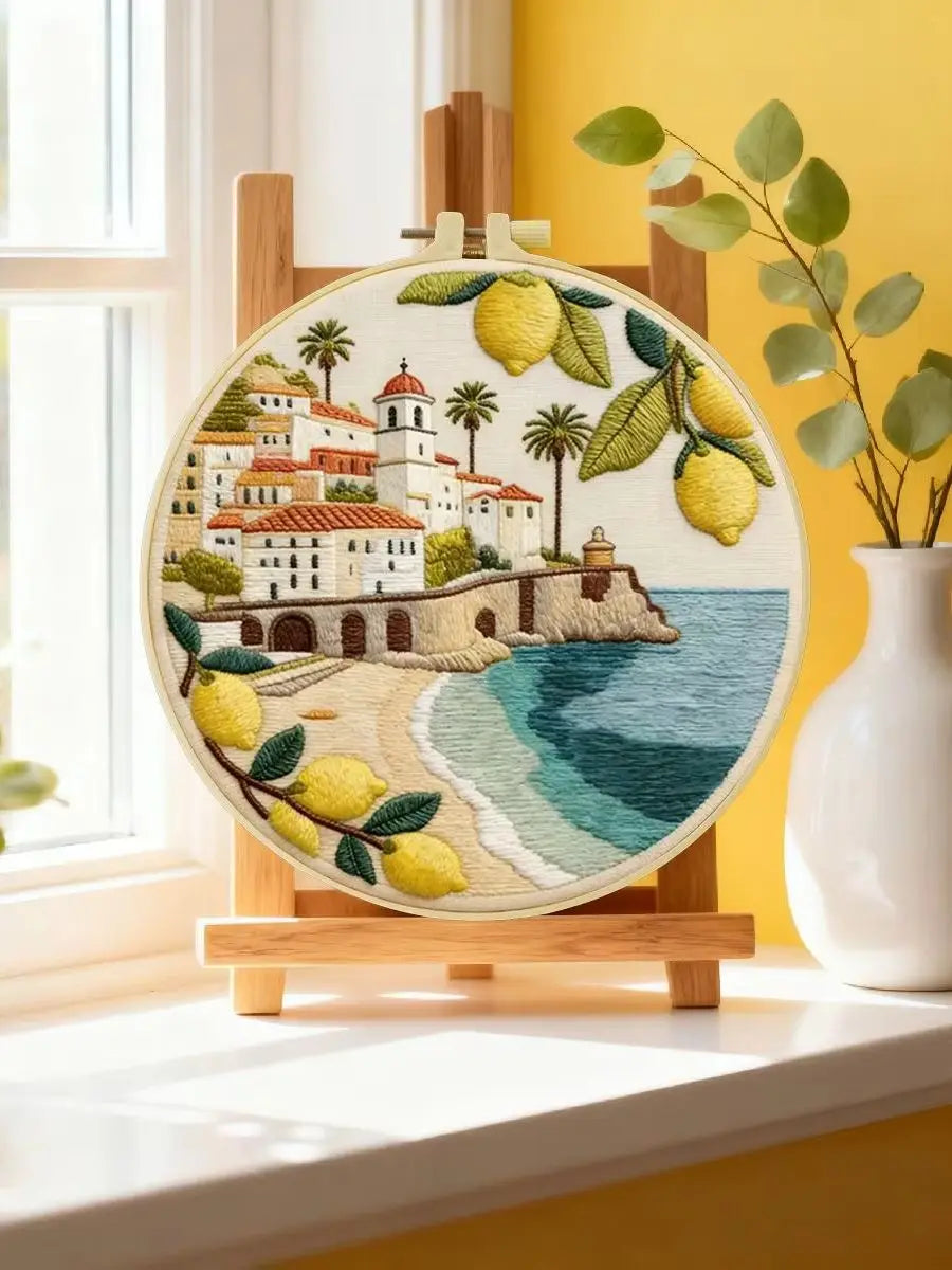 Mediterranean Lemon Coast Embroidery Kit