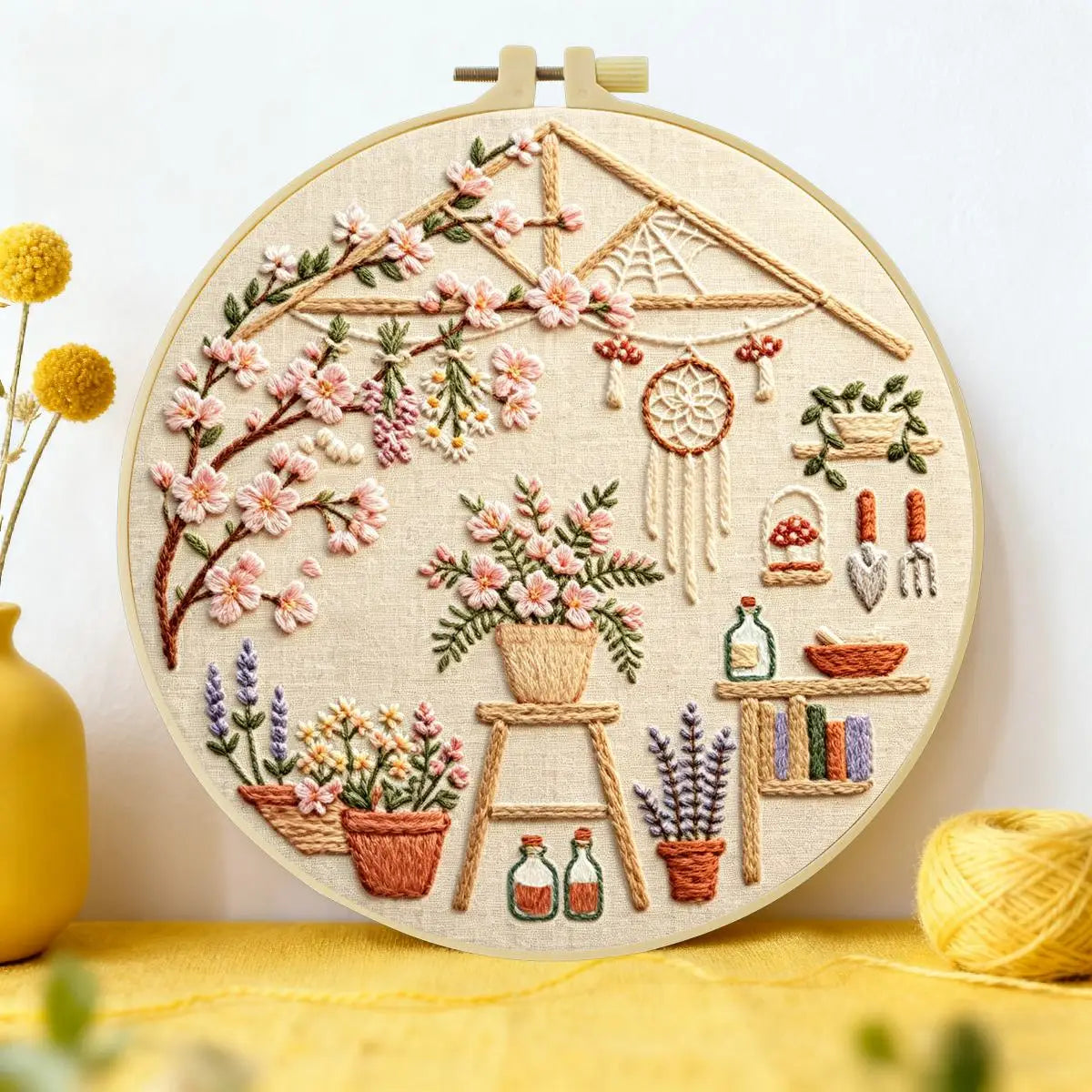 Cozy Botanical Garden Embroidery Kit