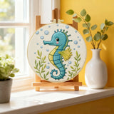 Cute Baby Seahorse Embroidery Kit 🩵🌊