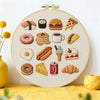 Food Lover Embroidery Kit – Cute Snacks & Treats DIY Hand Embroidery Hoop Art Set