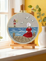 Seaside Lighthouse Daydream Embroidery Kit 🌊⚓❤️
