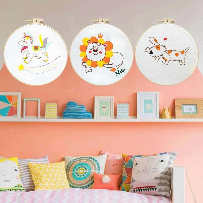 Animal Friends Beginner Embroidery Kit