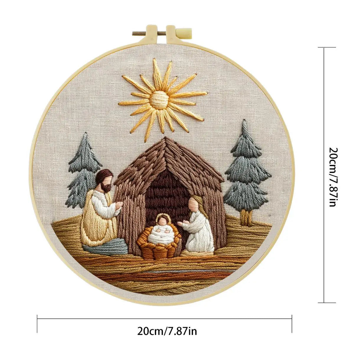 Nativity Scene Embroidery Kit – Holy Family DIY Hand Embroidery Hoop Art Set