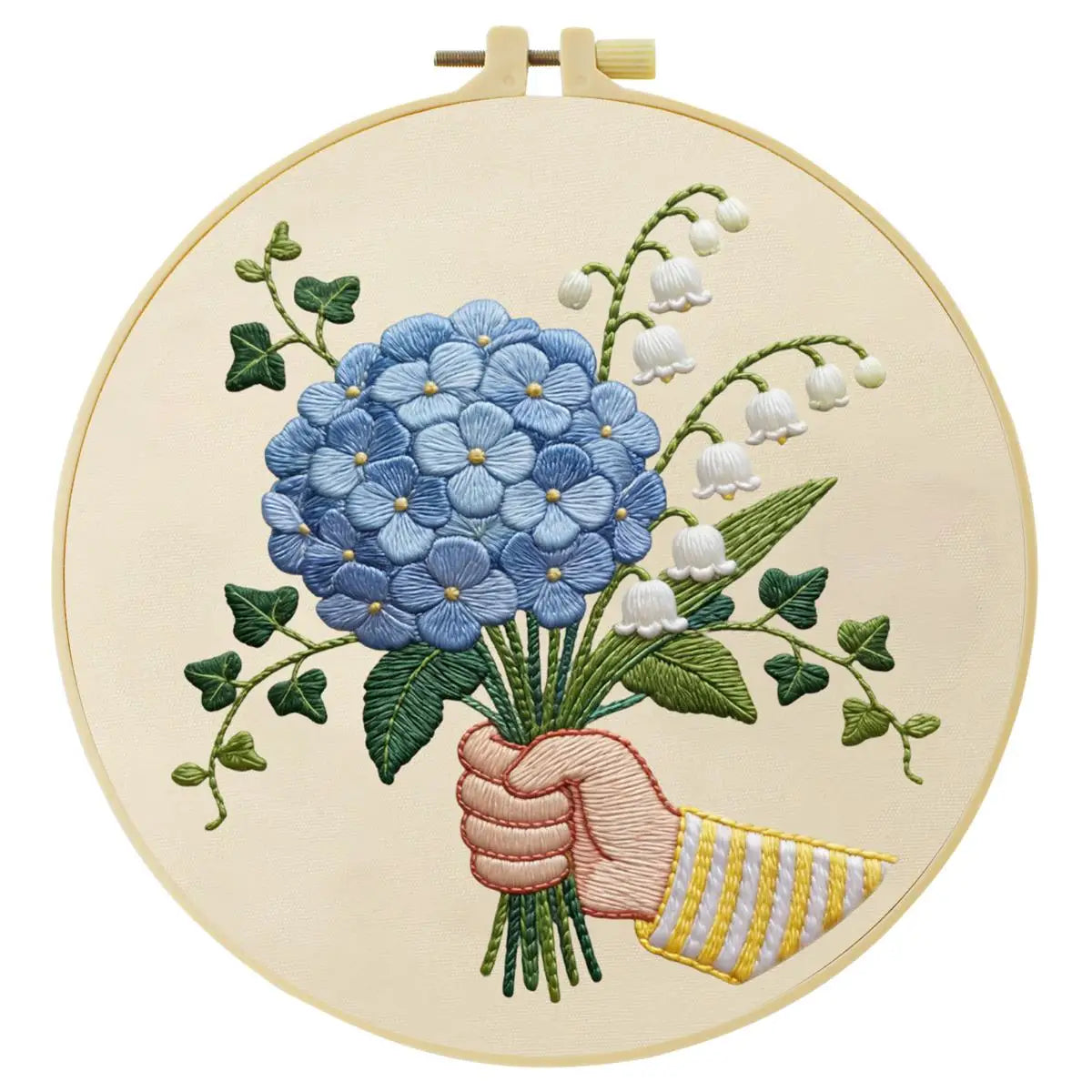 Blue Hydrangea Bouquet Embroidery Kit