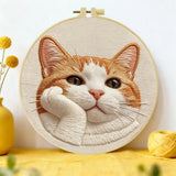 Dreamy Ginger Cat Embroidery Kit