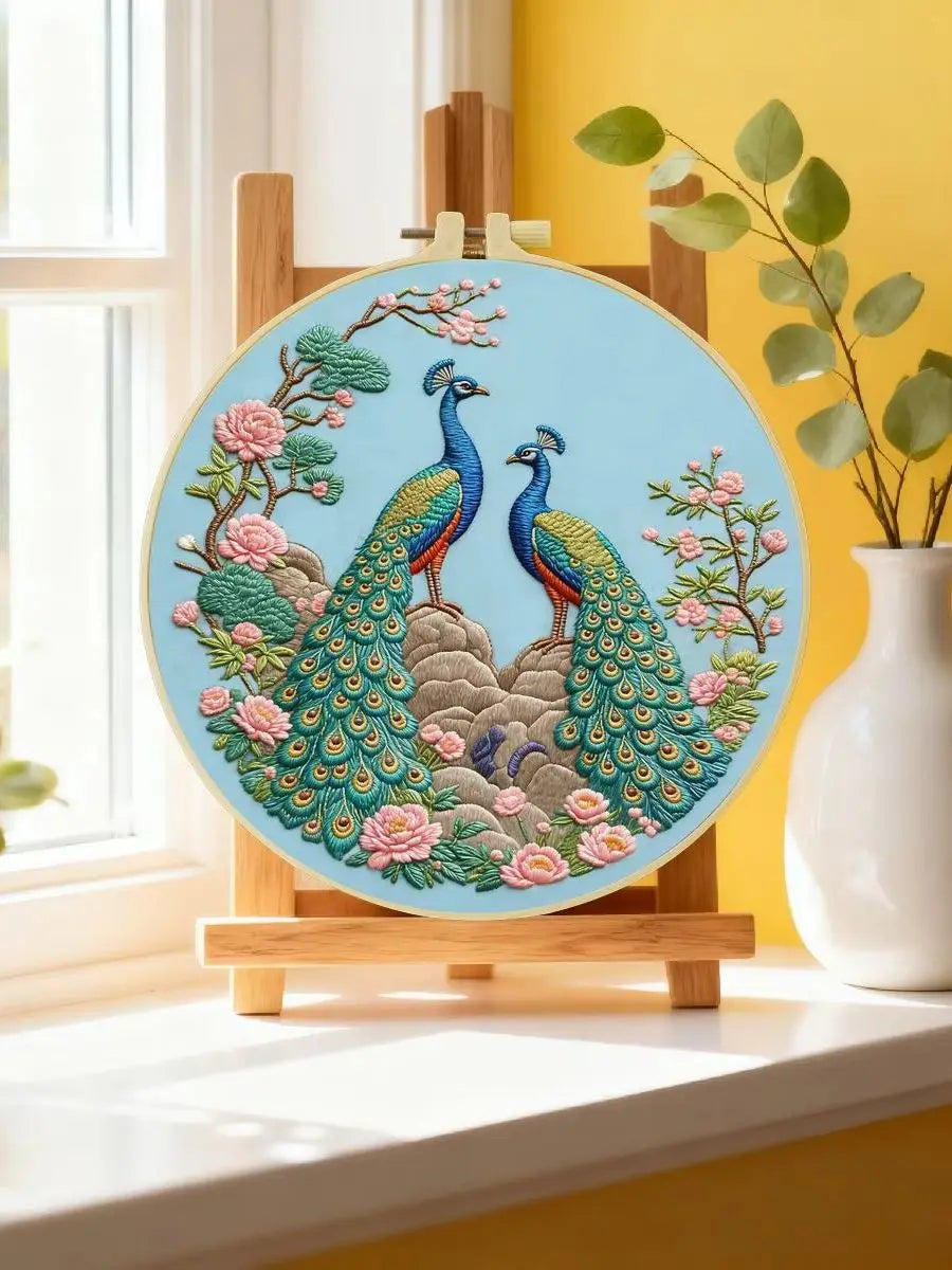Peacock Garden Embroidery Kit