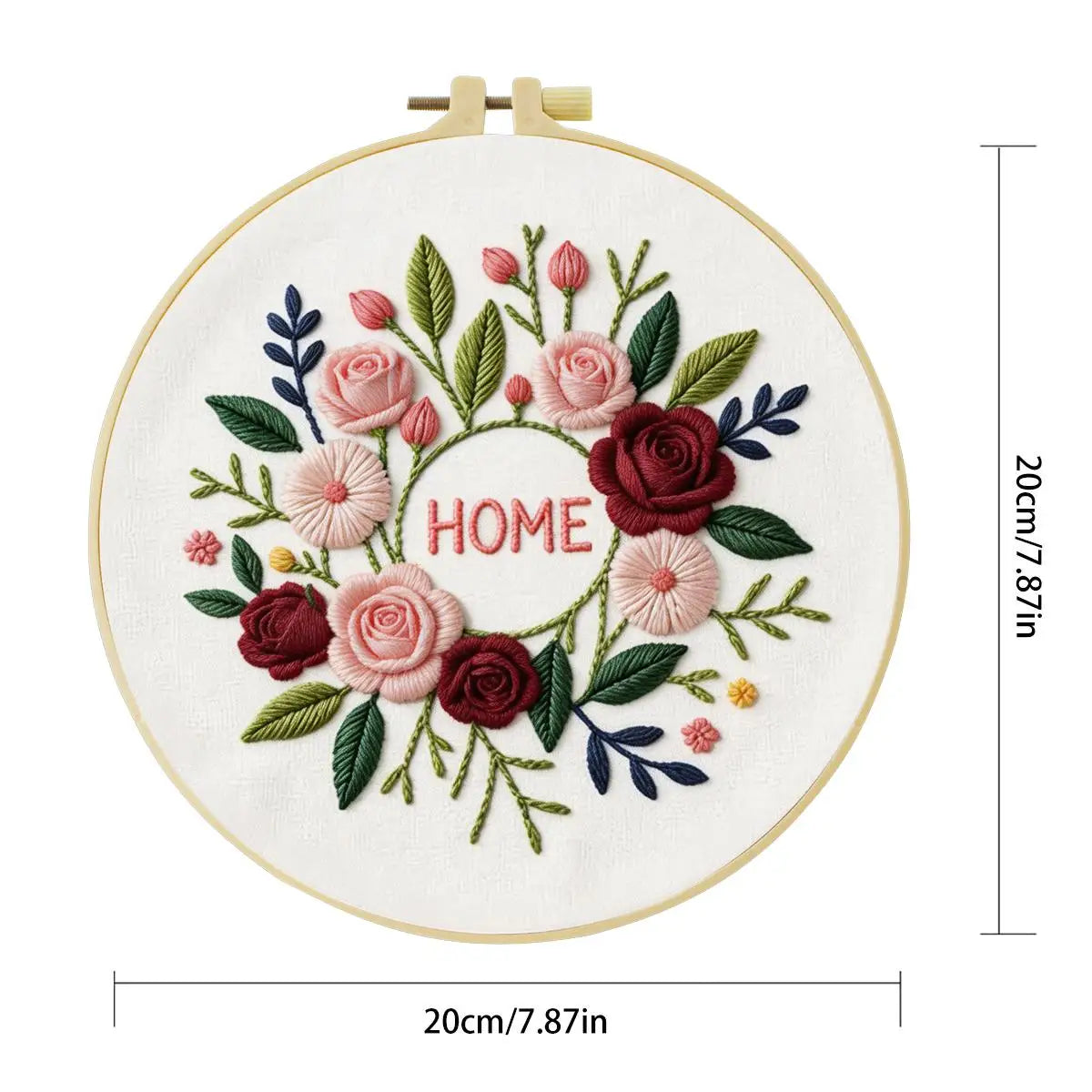 Home Sweet Home Floral Wreath Embroidery Kit