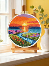 Vibrant Sunset Meadow Embroidery Kit