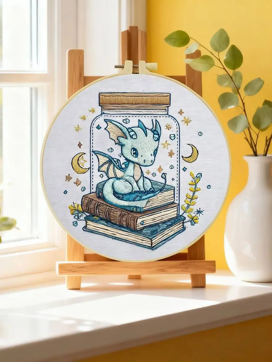 Baby Dragon Library Embroidery Kit