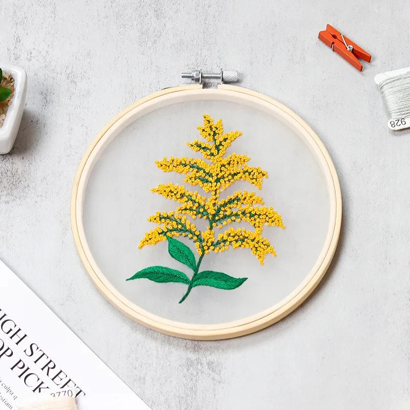 Transparent Double-Sided Flower Embroidery Starter Kit