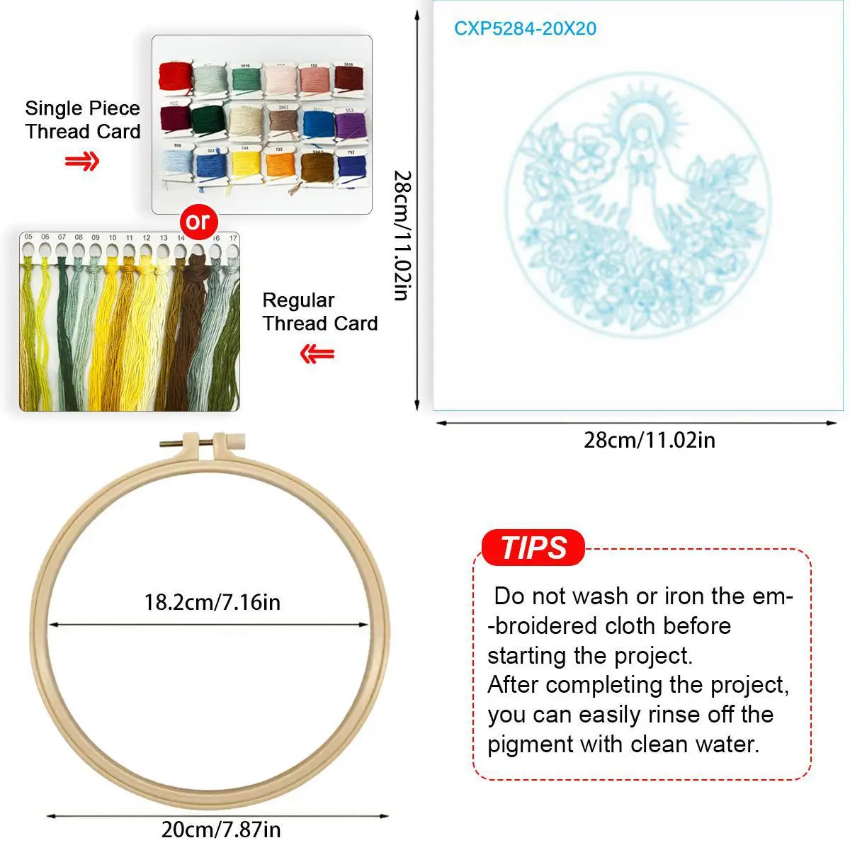 Our Lady of Grace Floral Embroidery Kit