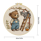 Bear & Kitten Friends Embroidery Kit – Whimsical Woodland DIY Hand Embroidery Set 🧸🐱🌿